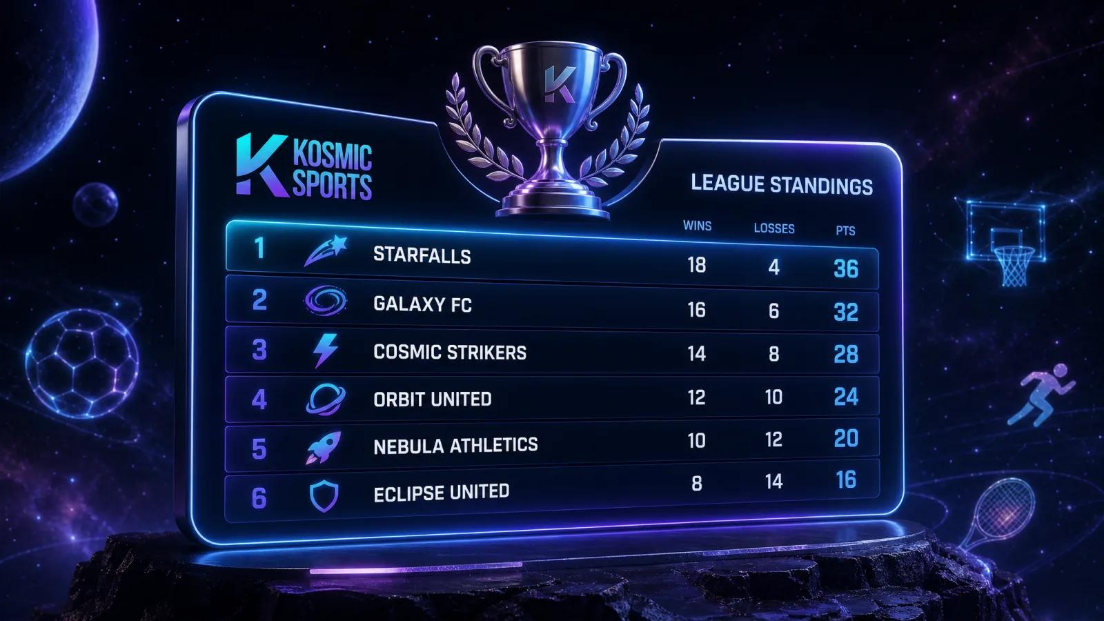 Live league standings table